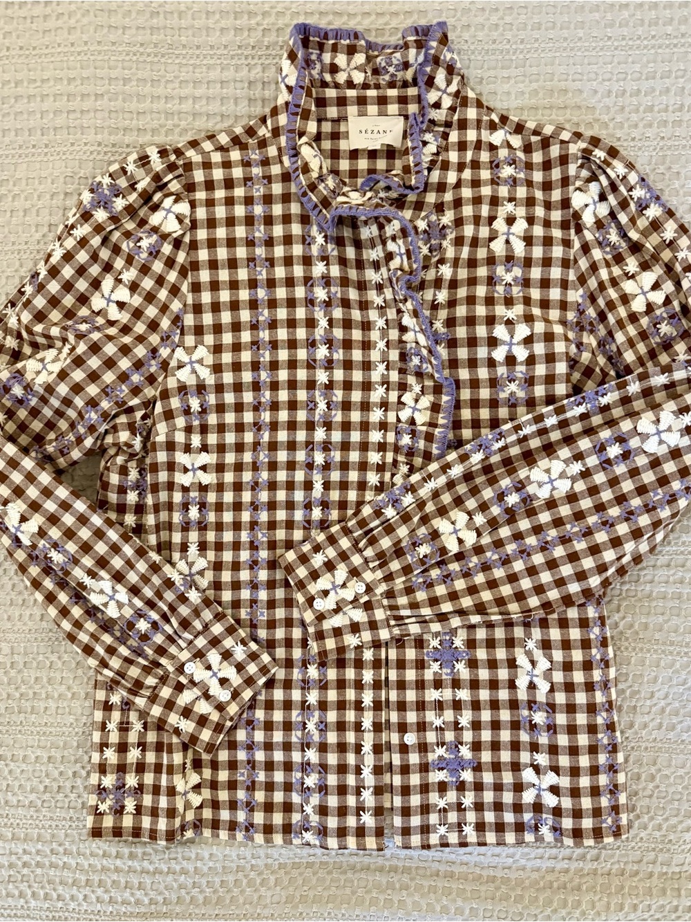 SÉZANE COLINE SHIRT BROWN GINGHAM